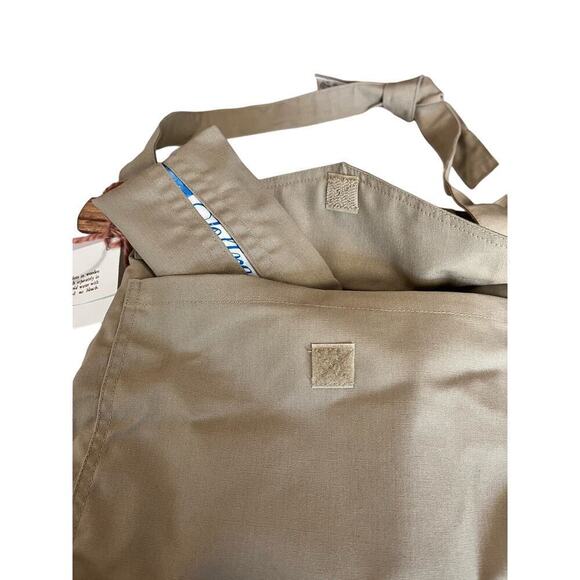 Khaki Purse, Handmade by Nana, Pockets, Mid Size, Wooden Handles - Picture 3 of 10